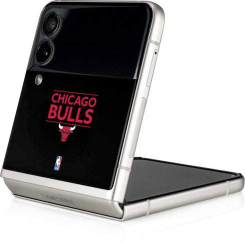 NBA Chicago Bulls Standard - Black Galaxy Z Flip4 5G Skin