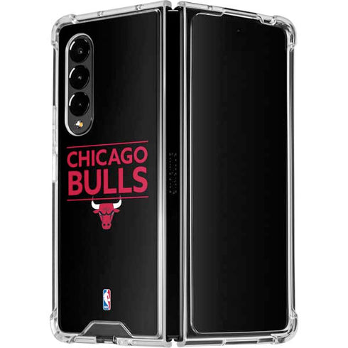 NBA Chicago Bulls Standard - Black Galaxy Z Fold4 5G Clear Case