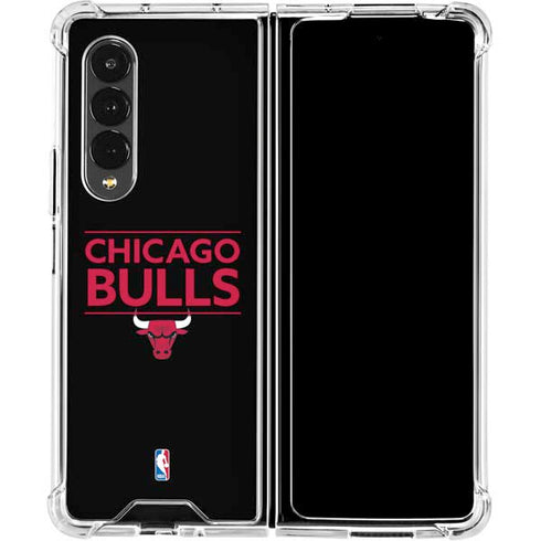 NBA Chicago Bulls Standard - Black Galaxy Z Fold4 5G Clear Case