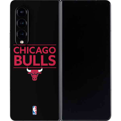 NBA Chicago Bulls Standard - Black Galaxy Z Fold4 5G Skin
