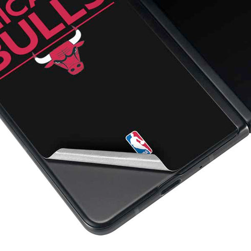 NBA Chicago Bulls Standard - Black Galaxy Z Fold4 5G Skin