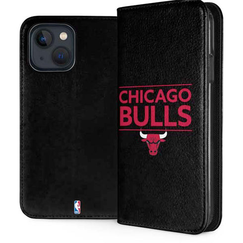 NBA Chicago Bulls Standard - Black iPhone 15 Plus Folio Case