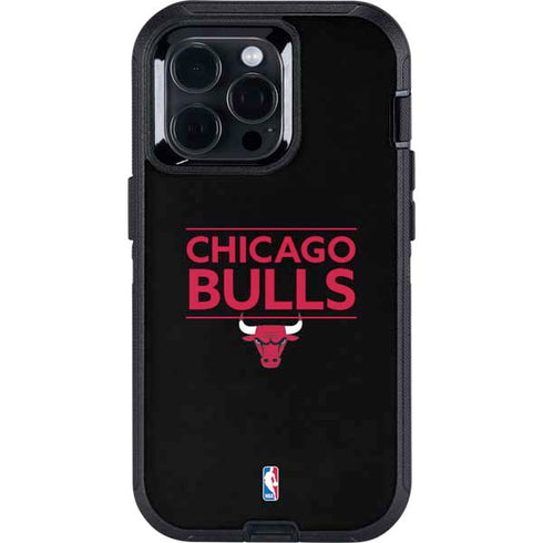 NBA Chicago Bulls Standard - Black Otterbox Defender iPhone Skin
