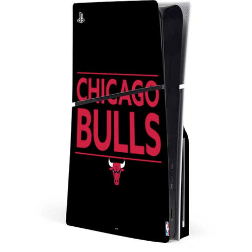 NBA Chicago Bulls Standard - Black PS5 Slim Disk Console Skin