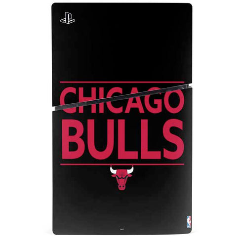 NBA Chicago Bulls Standard - Black PS5 Slim Disk Console Skin
