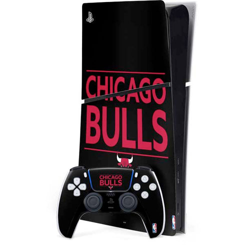 NBA Chicago Bulls Standard - Black PS5 Slim Digital Edition Console Skin
