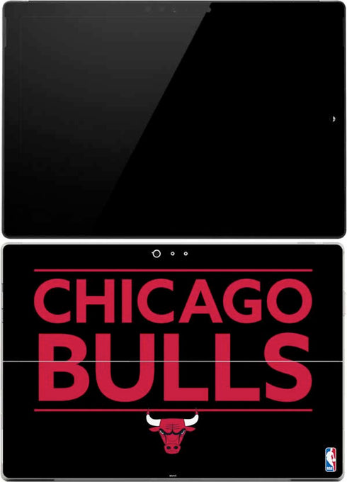 NBA Chicago Bulls Standard - Black Surface Pro (2017) Skin