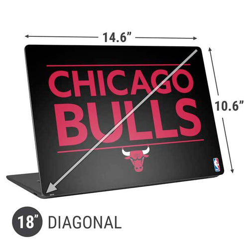 NBA Chicago Bulls Standard - Black Universal Laptop 18in (14.6 x 10.6in) Skin