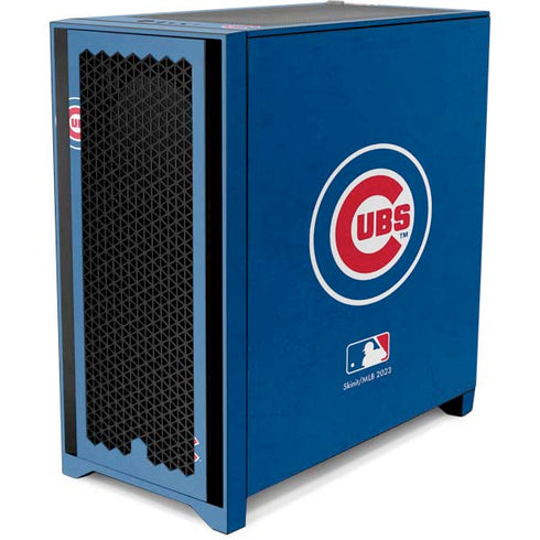 MLB Chicago Cubs - Solid Distressed Corsair 4000D Tempered Glass Mid-Tower ATX Case Skin