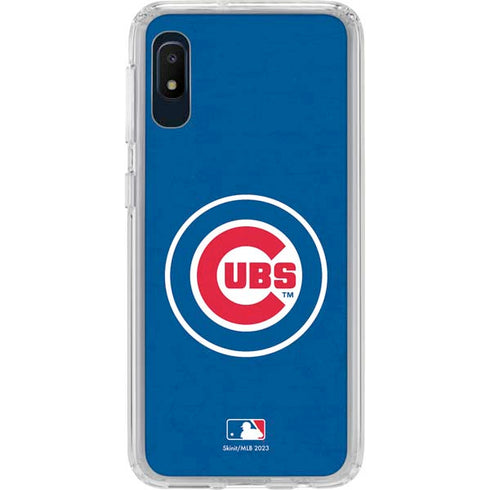 MLB Chicago Cubs - Solid Distressed Galaxy A10e Clear Case