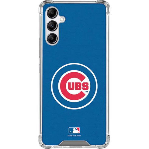 MLB Chicago Cubs - Solid Distressed Galaxy A14 5G Clear Case