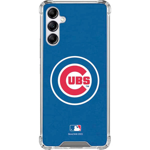 MLB Chicago Cubs - Solid Distressed Galaxy A15 5G Clear Case