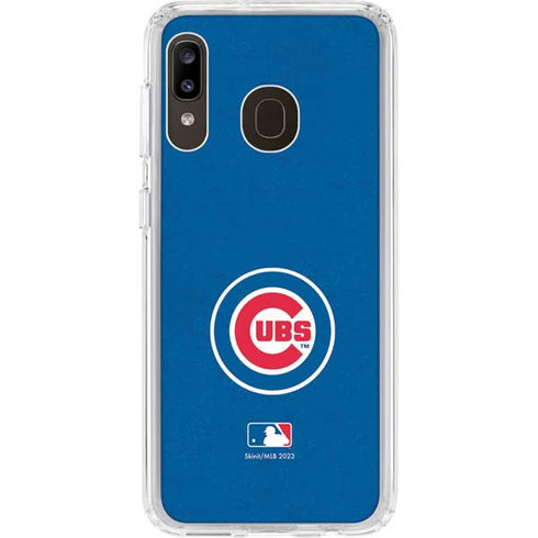 MLB Chicago Cubs - Solid Distressed Galaxy A20 Clear Case