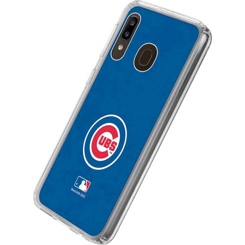 MLB Chicago Cubs - Solid Distressed Galaxy A20 Clear Case