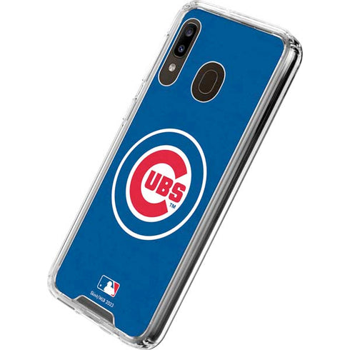 MLB Chicago Cubs - Solid Distressed Galaxy A30 Clear Case