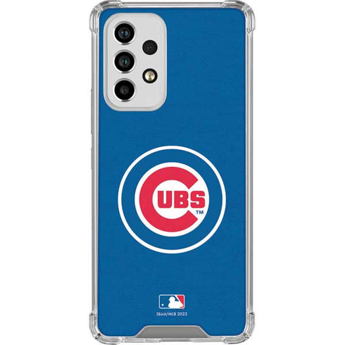 MLB Chicago Cubs - Solid Distressed Galaxy A33 5G Clear Case