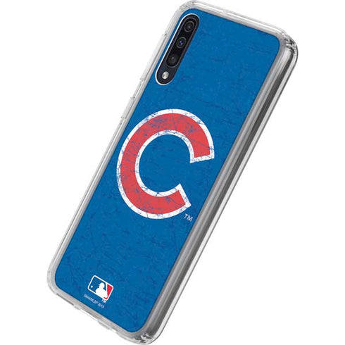 MLB Chicago Cubs - Solid Distressed Galaxy A50 Clear Case