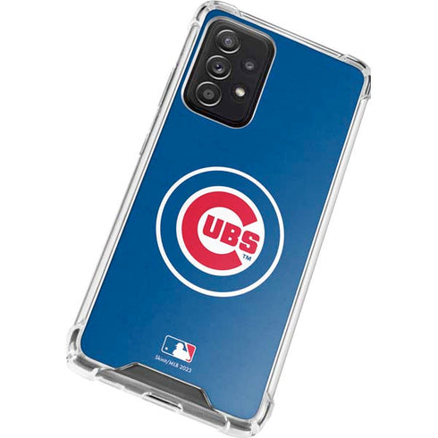 MLB Chicago Cubs - Solid Distressed Galaxy A52 5G Clear Case