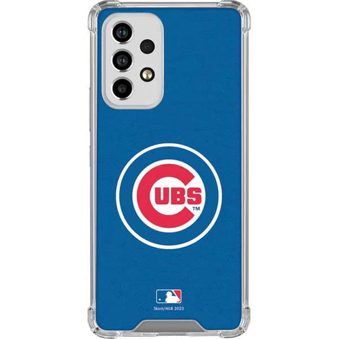MLB Chicago Cubs - Solid Distressed Galaxy A53 5G Clear Case