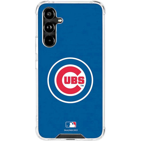 MLB Chicago Cubs - Solid Distressed Galaxy A54 5G Clear Case