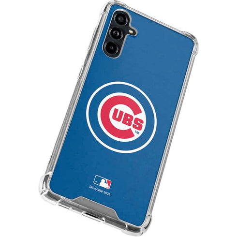 MLB Chicago Cubs - Solid Distressed Galaxy A54 5G Clear Case