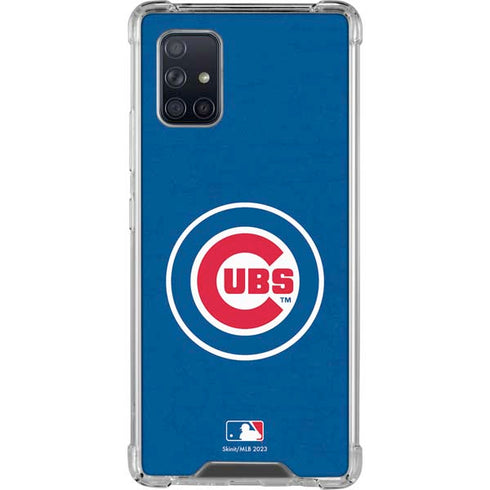 MLB Chicago Cubs - Solid Distressed Galaxy A71 5G Clear Case