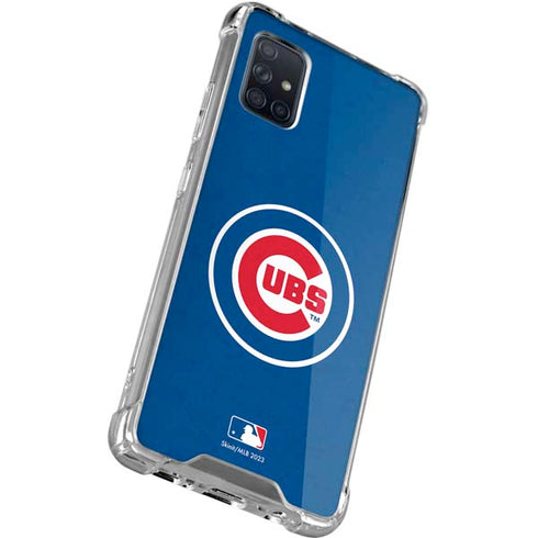 MLB Chicago Cubs - Solid Distressed Galaxy A71 5G Clear Case