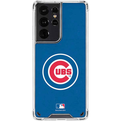 MLB Chicago Cubs - Solid Distressed Galaxy S21 Ultra 5G Clear Case