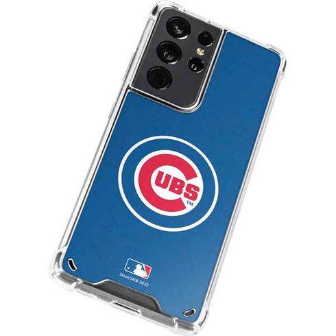 MLB Chicago Cubs - Solid Distressed Galaxy S21 Ultra 5G Clear Case