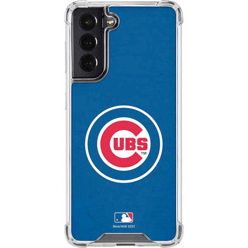 MLB Chicago Cubs - Solid Distressed Galaxy S22 Clear Case