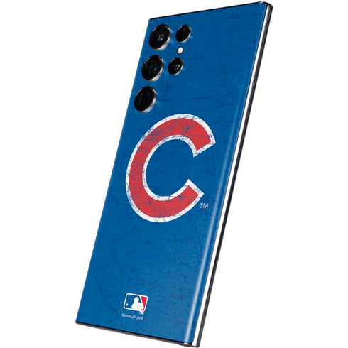 MLB Chicago Cubs - Solid Distressed Galaxy S22 Ultra Skin