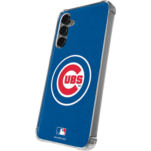 MLB Chicago Cubs - Solid Distressed Galaxy S24 Plus Clear Case