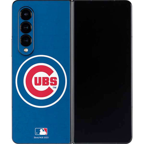 MLB Chicago Cubs - Solid Distressed Galaxy Z Fold4 5G Skin