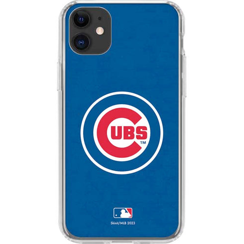 MLB Chicago Cubs - Solid Distressed iPhone 11 Clear Case