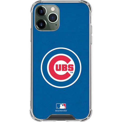 MLB Chicago Cubs - Solid Distressed iPhone 12 Pro Clear Case