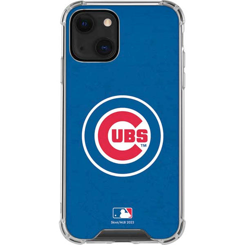 MLB Chicago Cubs - Solid Distressed iPhone 14 Clear Case