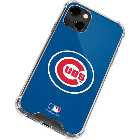 MLB Chicago Cubs - Solid Distressed iPhone 14 Clear Case
