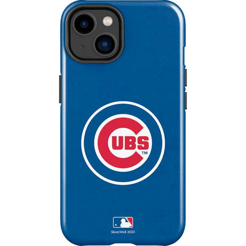 MLB Chicago Cubs - Solid Distressed iPhone 15 Plus Impact Case