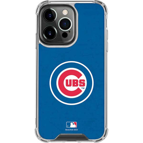 MLB Chicago Cubs - Solid Distressed iPhone 14 Pro Clear Case