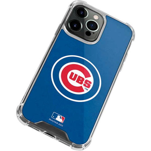 MLB Chicago Cubs - Solid Distressed iPhone 14 Pro Clear Case