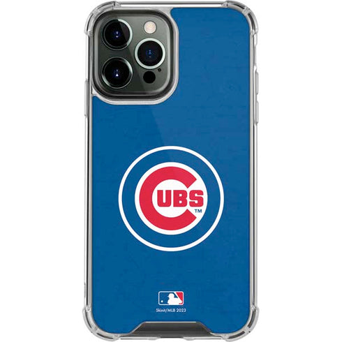 MLB Chicago Cubs - Solid Distressed iPhone 14 Pro Max Clear Case