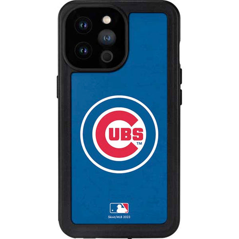 MLB Chicago Cubs - Solid Distressed iPhone 14 Pro Max Waterproof Case