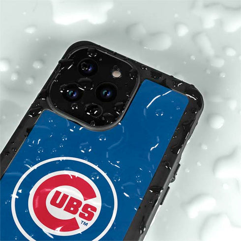MLB Chicago Cubs - Solid Distressed iPhone 14 Pro Max Waterproof Case