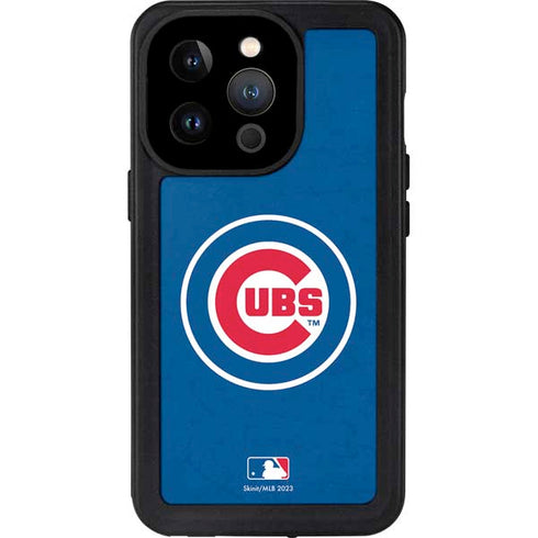 MLB Chicago Cubs - Solid Distressed iPhone 14 Pro Waterproof Case