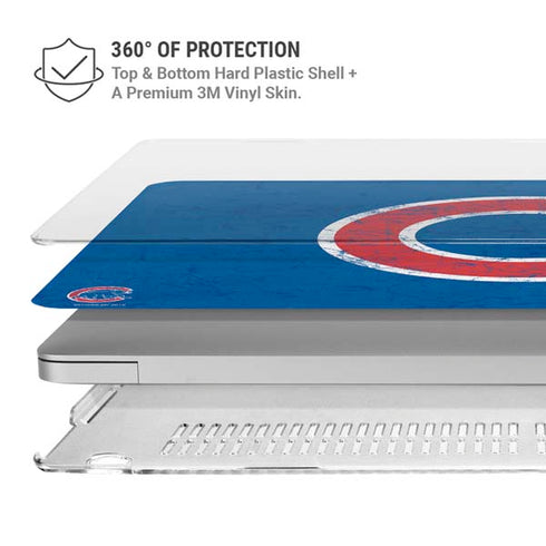 MLB Chicago Cubs - Solid Distressed MacBook Air 13in M1 (2021) Case plus Skin
