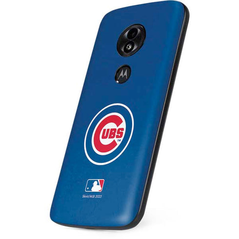MLB Chicago Cubs - Solid Distressed Moto E5 Play Skin