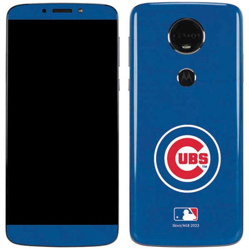 MLB Chicago Cubs - Solid Distressed Moto E5 Plus Skin