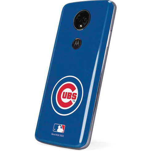 MLB Chicago Cubs - Solid Distressed Moto E5 Plus Skin