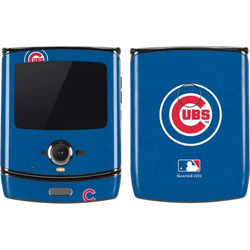 MLB Chicago Cubs - Solid Distressed Motorola RAZR Skin