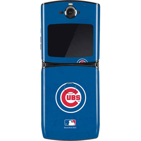 MLB Chicago Cubs - Solid Distressed Motorola RAZR Skin